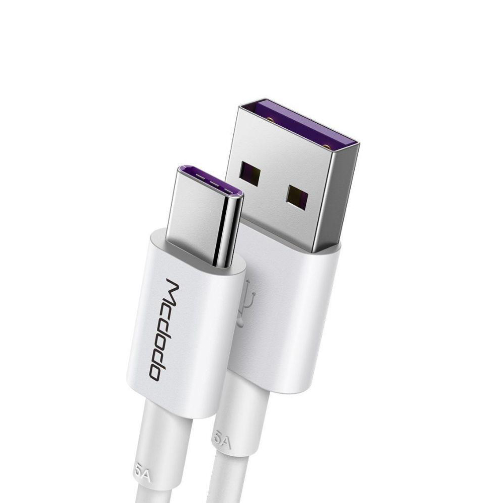Mcdodo Cable Element Series USB-A to Type-C 5A 100W QC4.0, White - Image 3