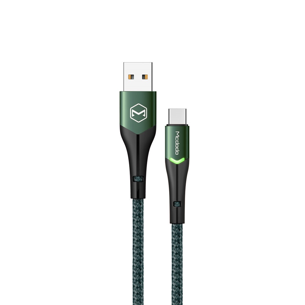 Mcdodo Cable Magnificence Series USB-A to Lightning with Switching LED 1.2m 2.0A, Green - Image 2