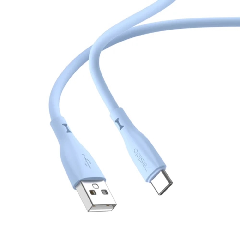Yesido Cable Liquid Silicone Series USB-A to Type-C 18W 2A 1m, Blue - Image 2