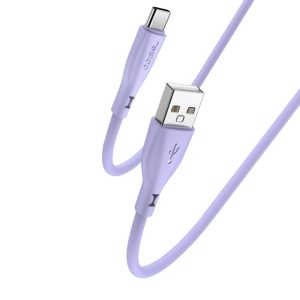 Yesido Cable Liquid Silicone Series USB-A to Type-C 18W 2A 1m, Purple