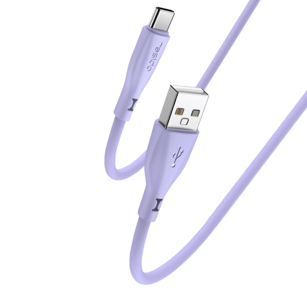 Yesido Cable Liquid Silicone Series USB-A to Type-C 18W 2A 1m, Purple