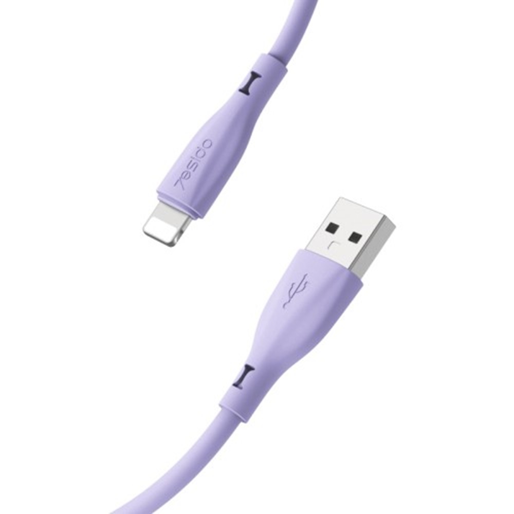 Yesido Cable Liquid Silicone Series USB-A to Type-C 18W 2A 1m, Purple - Image 2