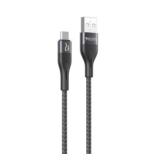 Yesido Cable Braided Series USB-A to Type-C 18W 2A 1m, Black