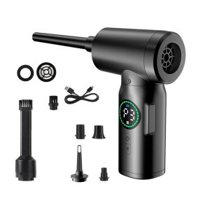 Cordless Air Duster for PC Cleaning with 8 nozzle, Two Speeds, 50000rpm