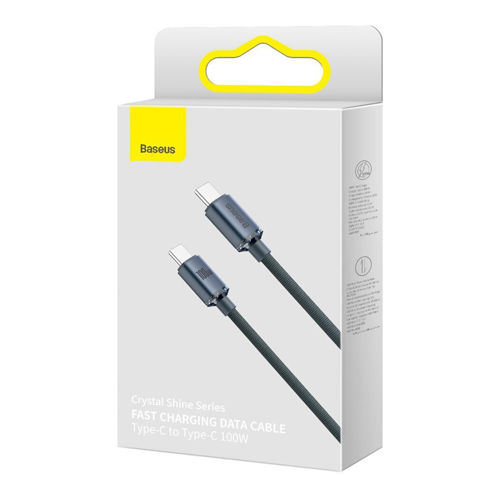 Baseus Cable Type-C to Type-C 100W 2m Crystal Shine Series, Black - Image 3