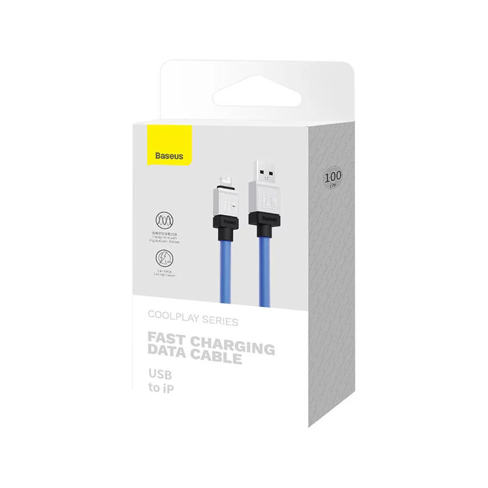 Baseus Cable CoolPlay Series USB-A to Lightning 2.4A 12W 1m, Blue - Image 3
