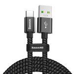 Baseus Cable USB to Type-C Double Fast Charging 5A 1m, Black