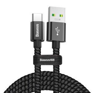 Baseus Cable USB to Type-C Double Fast Charging 5A 1m, Black