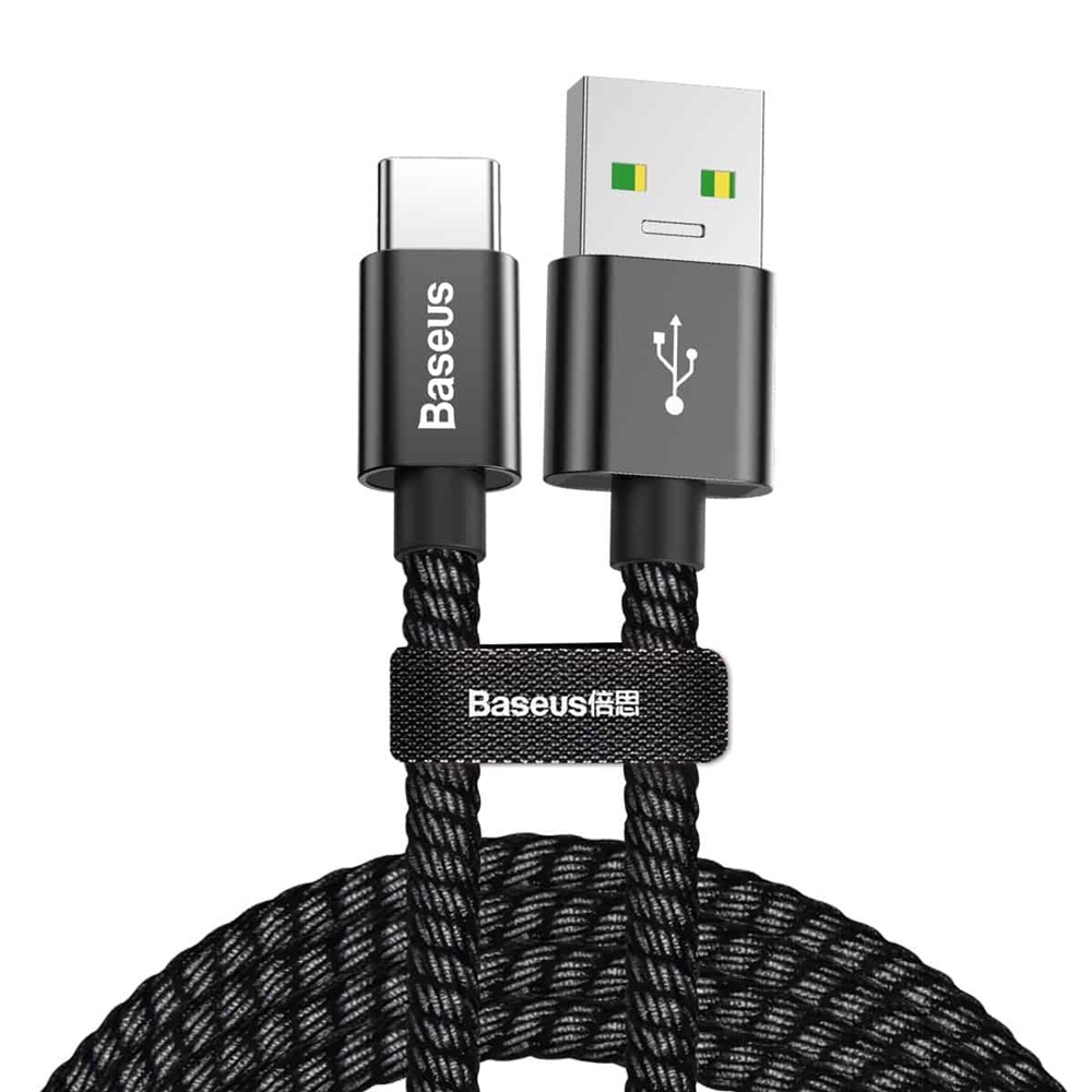Baseus Cable USB to Type-C Double Fast Charging 5A 1m, Black