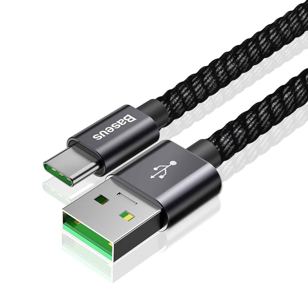 Baseus Cable USB to Type-C Double Fast Charging 5A 1m, Black - Image 2