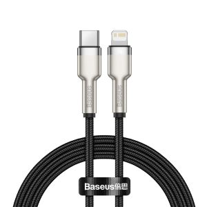 Baseus Cable Type-C to Lightning Metal Cafule Series PD 20W 1m, Black