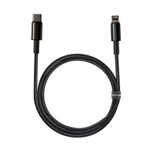 Baseus Cable Type-C to Lightning Tungsten Gold Fast Charging PD 20W 1m, Black