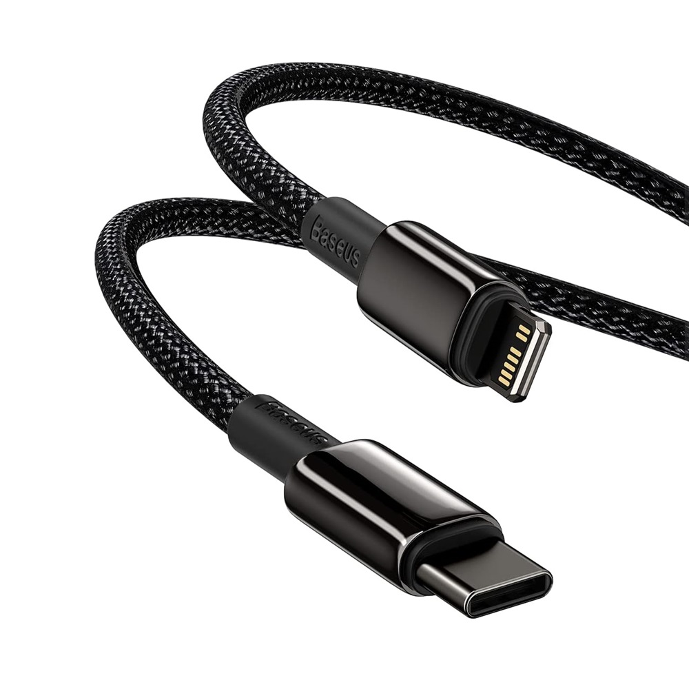 Baseus Cable Type-C to Lightning Tungsten Gold Fast Charging PD 20W 1m, Black - Image 3