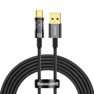 Baseus Cable Explorer Smart Temperature USB-A to Type-C 5A 100W 2m,  Black