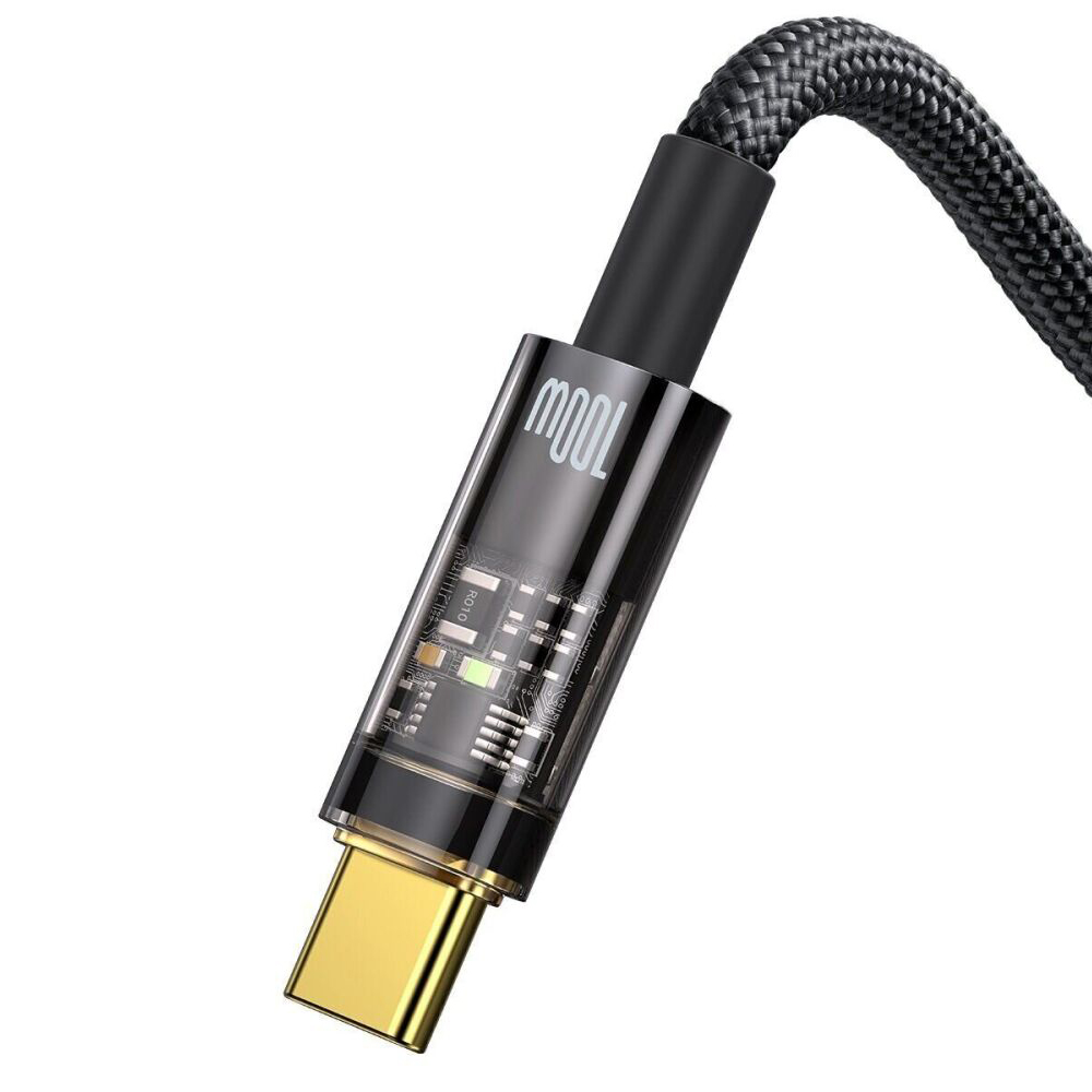 Baseus Cable Explorer Smart Temperature USB-A to Type-C 5A 100W 2m, Black - Image 3