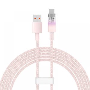 Baseus Cable Explorer Smart Temperature USB-A to Type-C 5A 100W 2m,  Pink