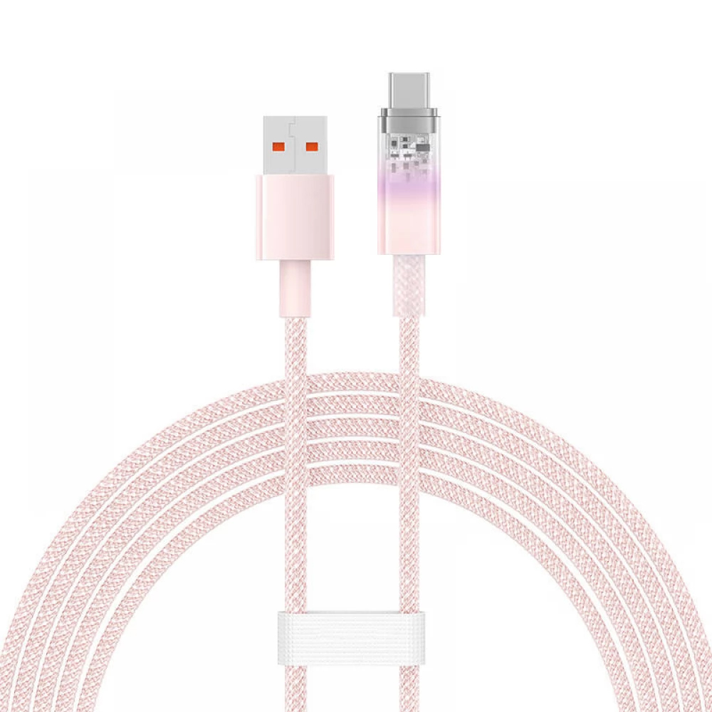 Baseus Cable Explorer Smart Temperature USB-A to Type-C 5A 100W 2m, Pink
