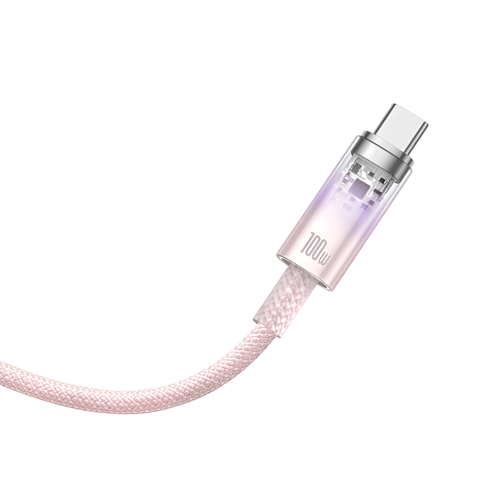 Baseus Cable Explorer Smart Temperature USB-A to Type-C 5A 100W 2m, Pink - Image 3