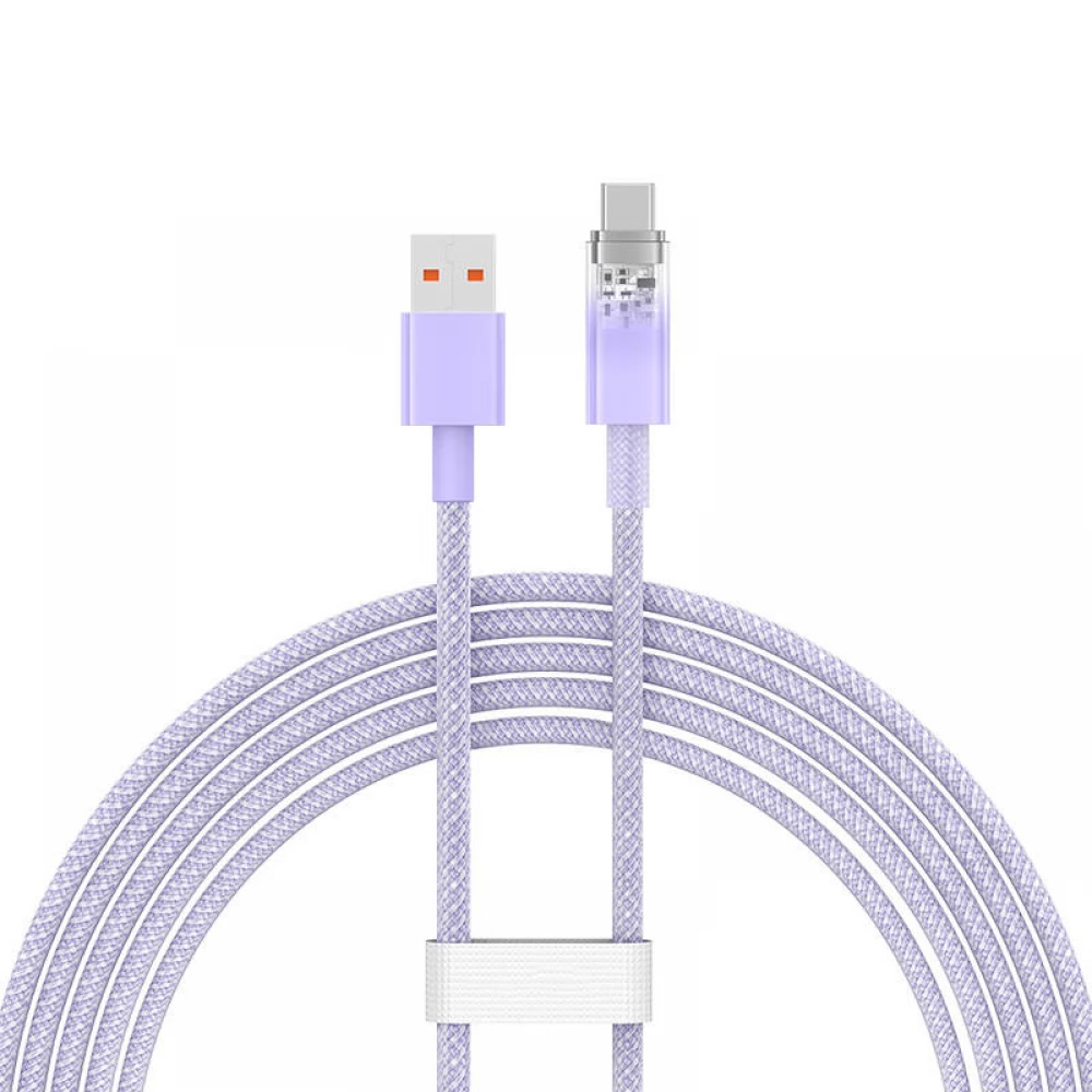 Baseus Cable Explorer Smart Temperature USB-A to Type-C 5A 100W 2m, Purple
