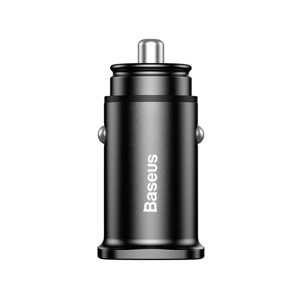 Baseus Car Charger 2xUSB Square Metal QC3.0 30W, Black - Image 2