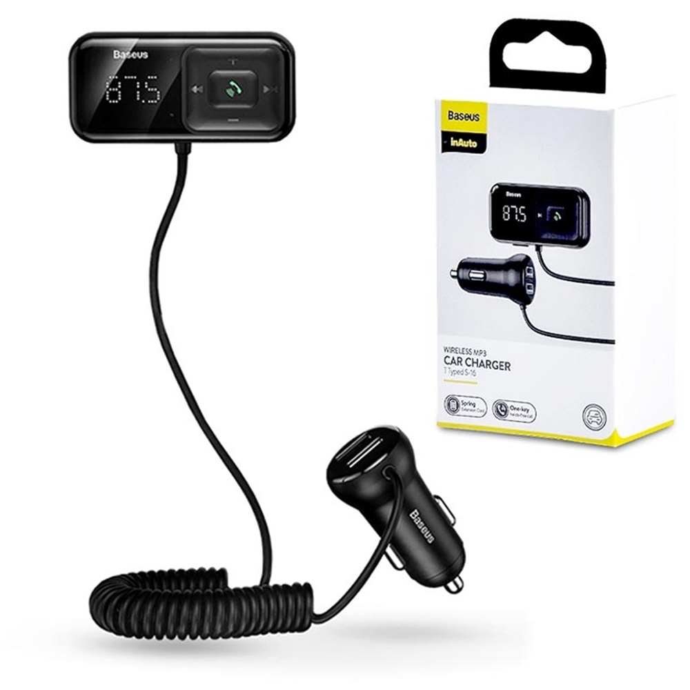 Baseus Car Charger MP3 Typed S-16 2xUSB 3.1A, Black - Image 3