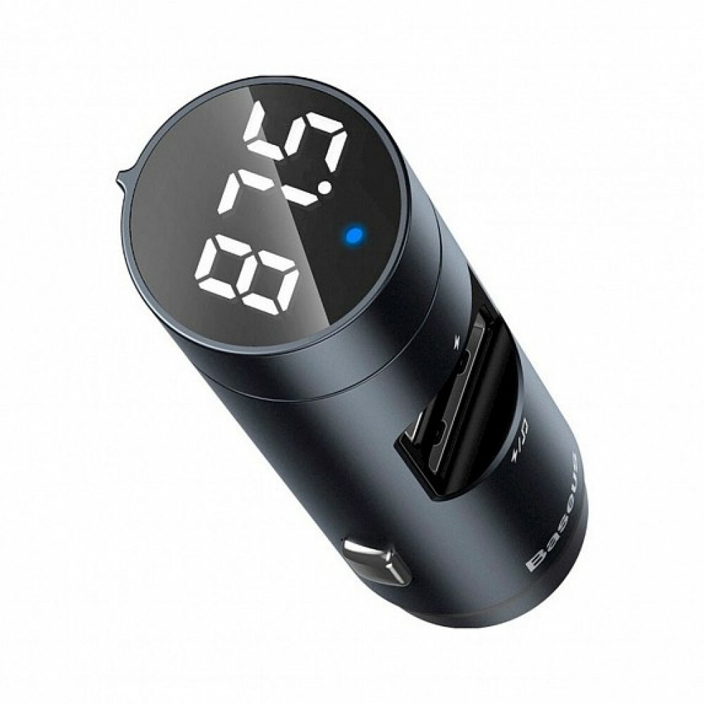 Baseus FM Modulator BT V5.0 with Car Charger Energy Column 1*USB-A 3.0 QC3 + 1*USB--A 2.0, 18W, Dark Grey - Image 2