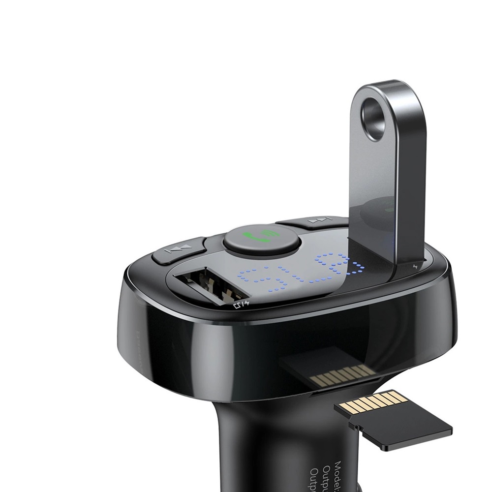 Baseus FM Modulator with Car Charger S-09A, Black - Image 2
