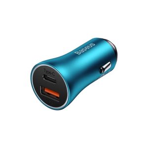 Baseus Car Charger Golden Contactor Max 1*USB-A+1*Type-C 60W, Blue