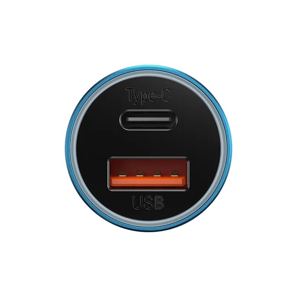Baseus Car Charger Golden Contactor Max 1*USB-A+1*Type-C 60W, Blue - Image 3