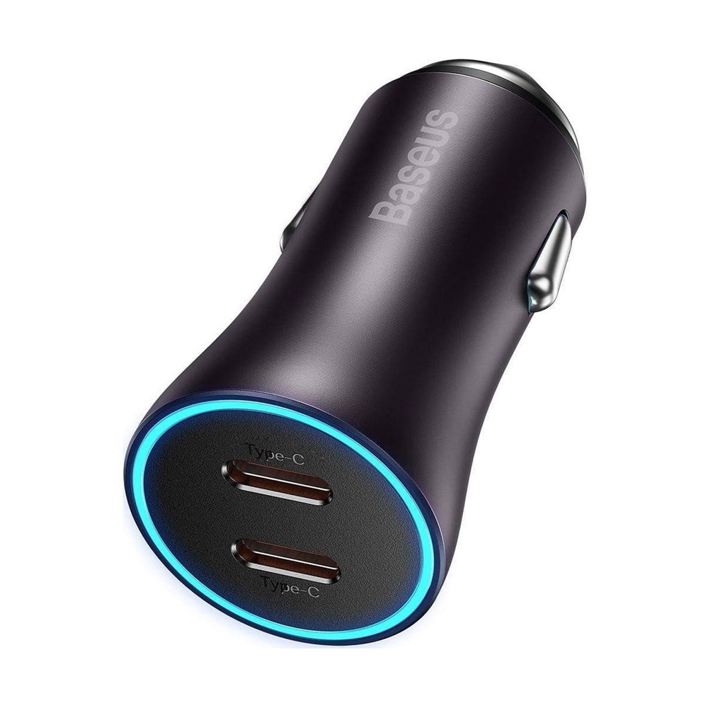 Baseus Car Charger Golden Contactor Pro 2*Type-C 40W, Grey - Image 3