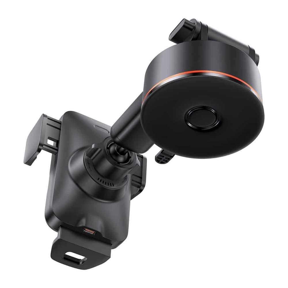Baseus Wisdom Auto Alignment Car Mount Wireless Charger(QI 15W(Suction Base), Black - Image 3
