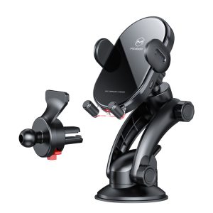Mcdodo Wireless Charger Car Mount 15W Suction Cup Mount*1, Air Vent Clamp*1 Space Series, Black