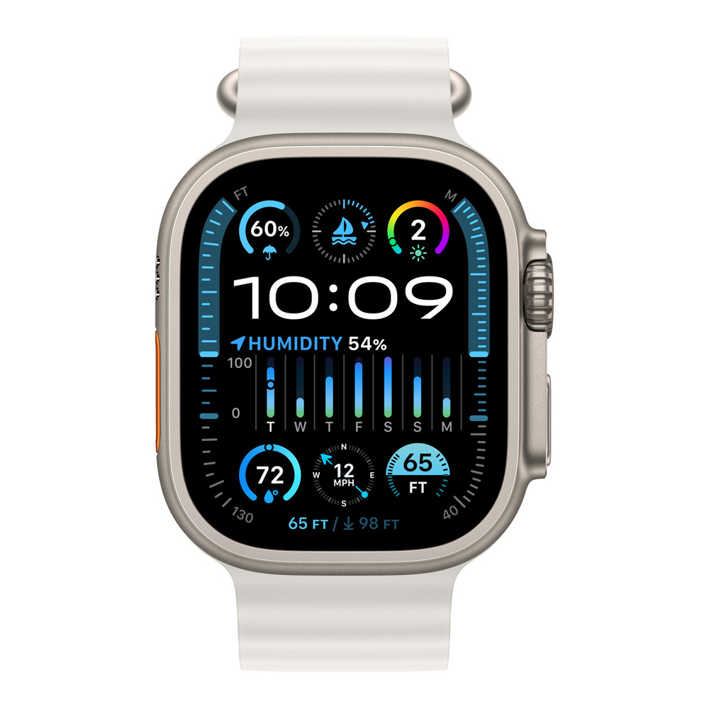 Watch Ultra 2, 49mm, Titanium (White Ocean Strap Orange) (Replica) - Image 2