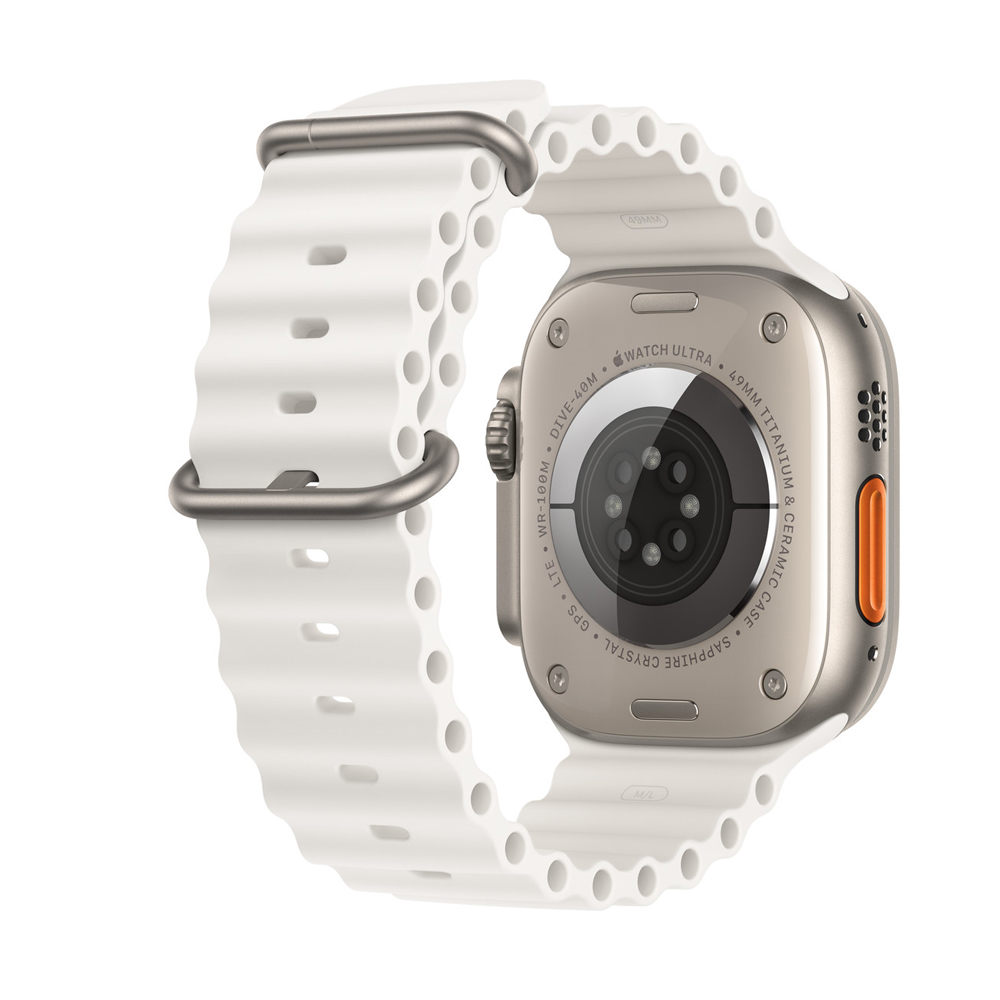 Watch Ultra 2, 49mm, Titanium (White Ocean Strap Orange) (Replica) - Image 3