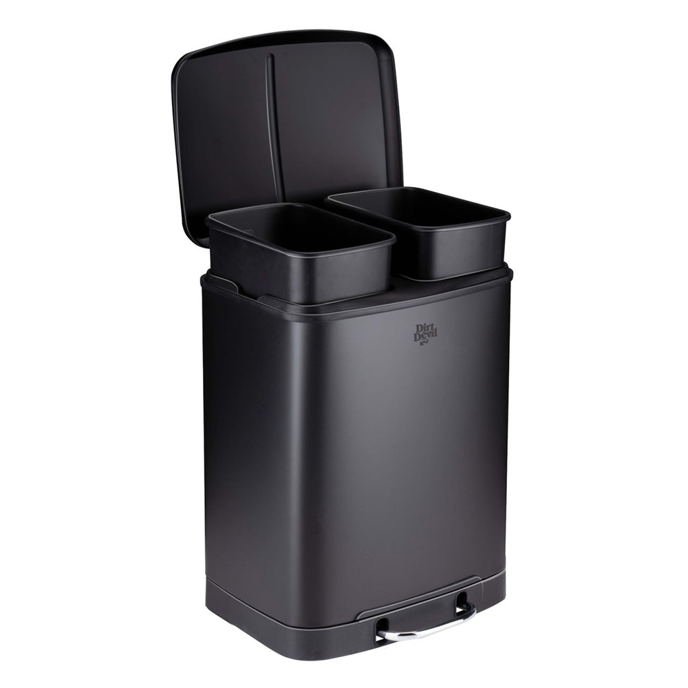 Dirt Devil Pedal Bin 2x12 L Soft Close Black DDPBIN2X12