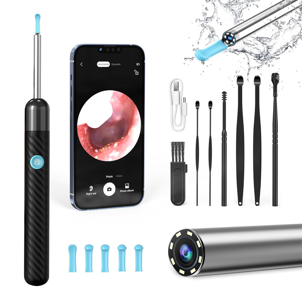 Ear Wax Removal Kit Y8 with Wi-Fi, 2MP Camera,1080P, IP67, Black - Image 2