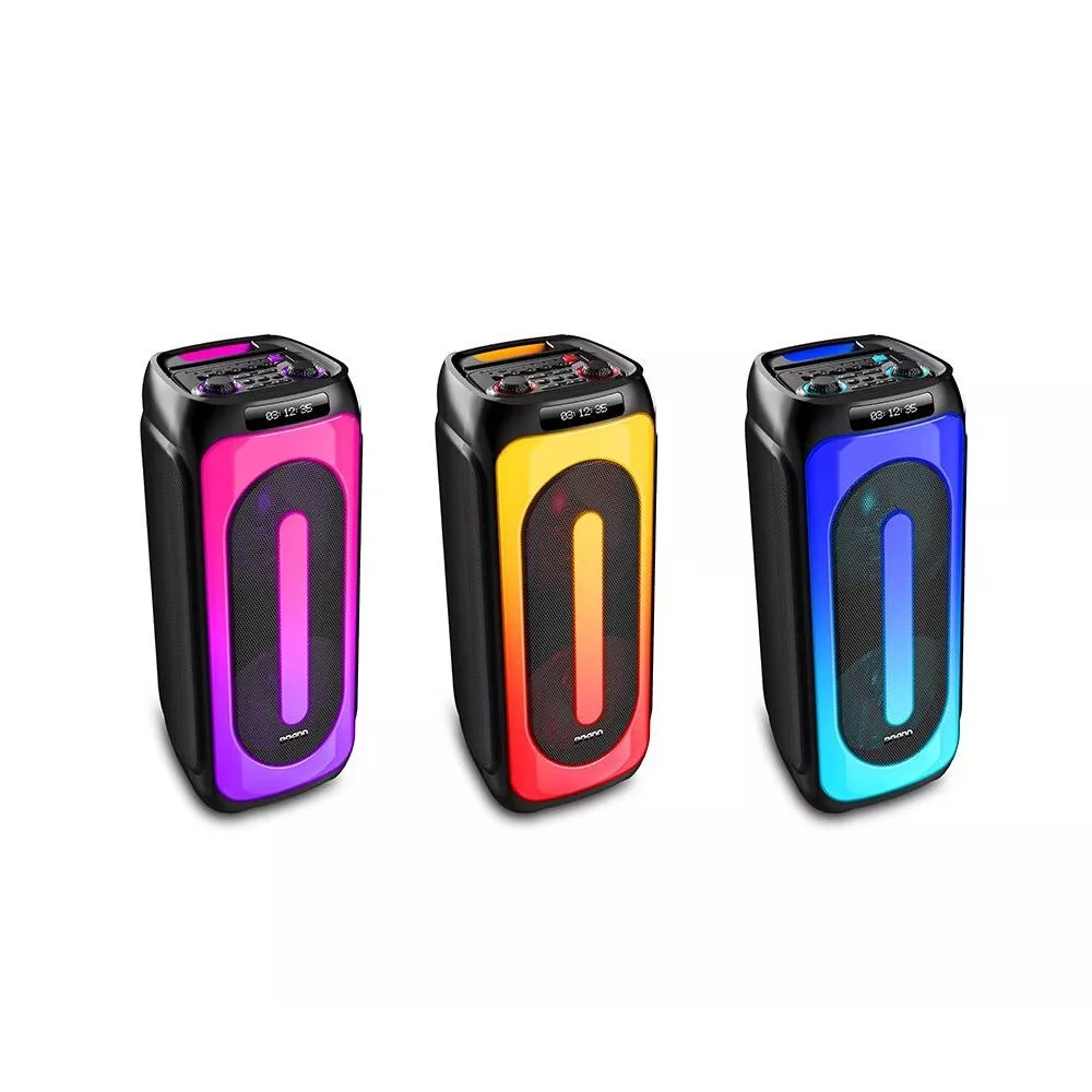 Eden Party Speaker ED-1015 with 2 Wireless Microphones 100W, H=73cm, Black - Image 2
