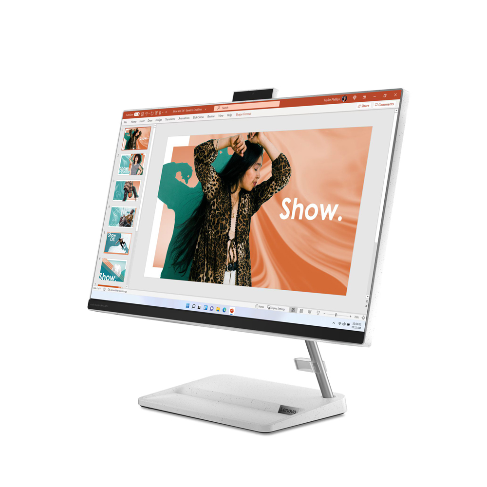 All-in-One PC - 23.8" Lenovo IdeaCentre 3 24IAP7, 23.8" FHD IPS AG, Intel® Core i5-12450H, 16GB (2x8GB) DDR4 , 512GB SSD NVMe, Intel® Iris® X White - Image 2