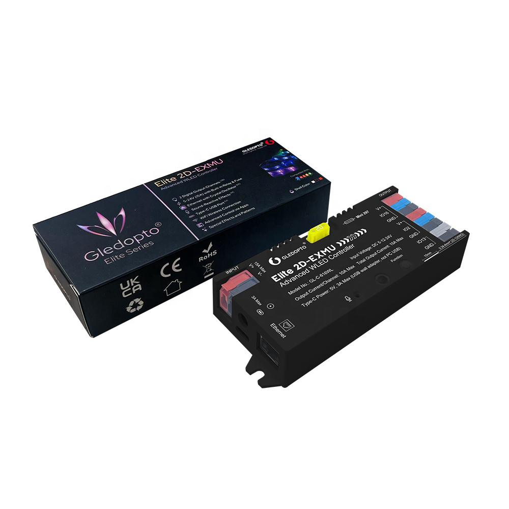 Gledopto Elite 2D-EXMU Advanced ESP32 WLED Digital LED Controller RGB/RGBW/RGBCCT with LAN (GL-C-616WL), DC5~24V, total max 15A output, max 800ICs - Image 3