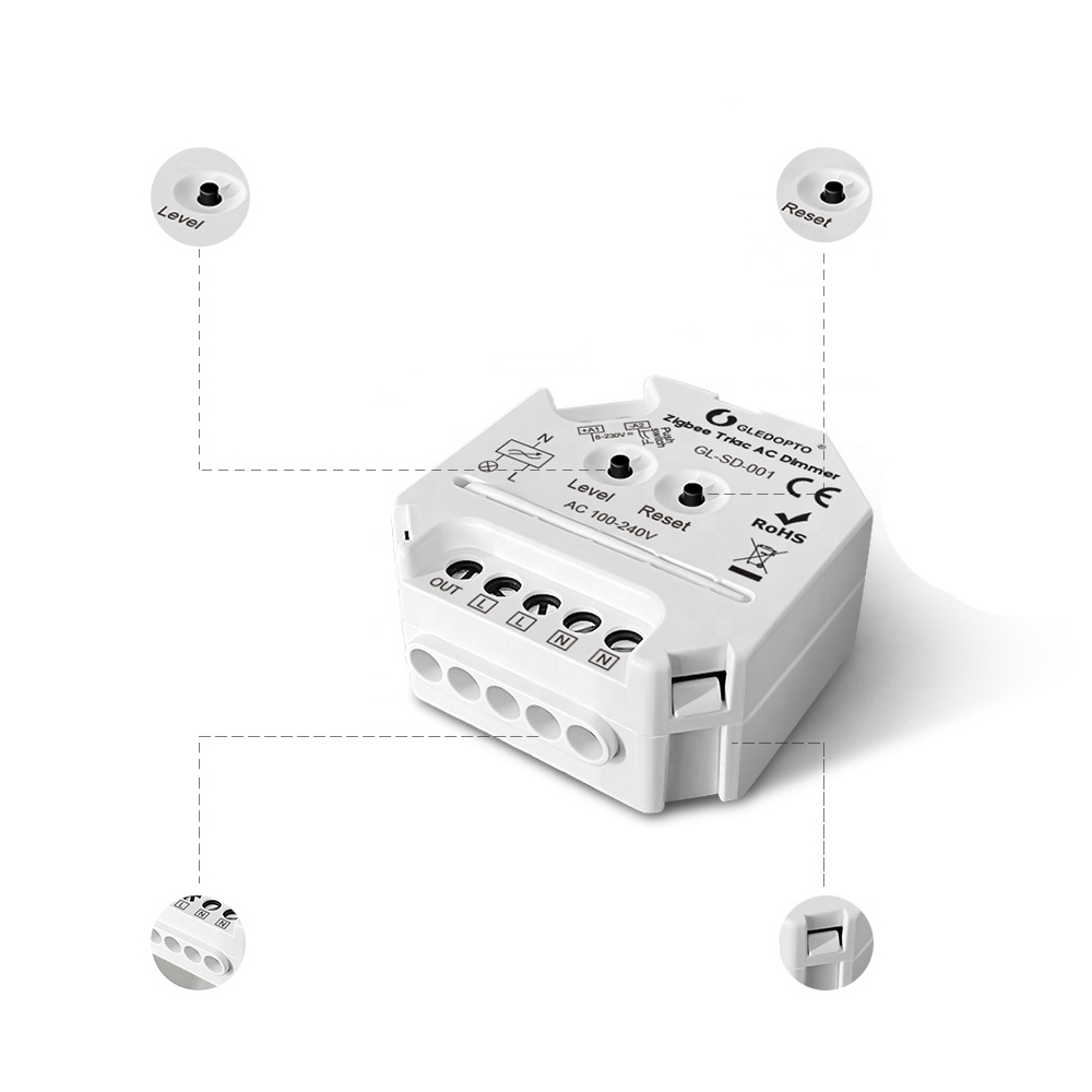 Gledopto ZigBee Pro Triac AC / Trailing Edge Dimmer (GL-SD-001), AC100~240V, max 400W power loaded, 1 Channel - Image 2