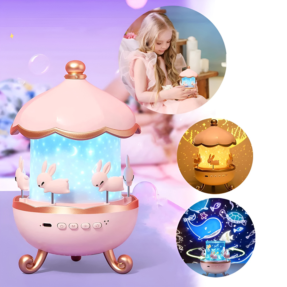 Glaceon Light Projector,6 Film,5 Colours Changing,Rabbits Night Light Projector for Kids - Image 2