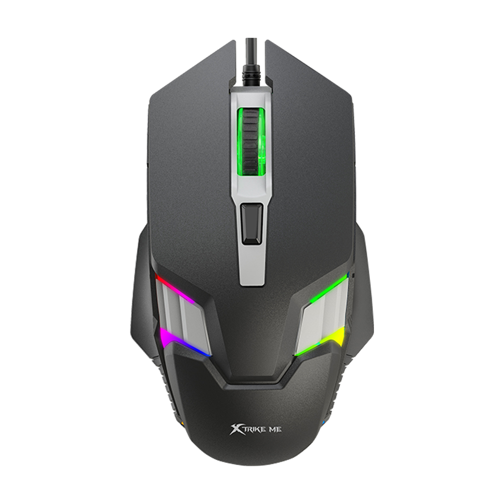 Xtrike Me Mouse Gaming GM-110 Wired, Elite RGB, Black/Grey/Red/Blue