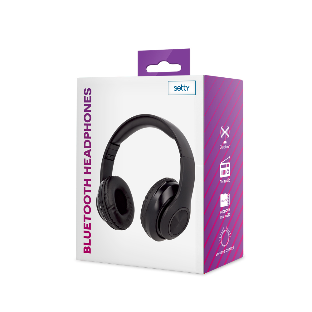 Setty Bluetooth Headphones with Radio, Black - Image 4