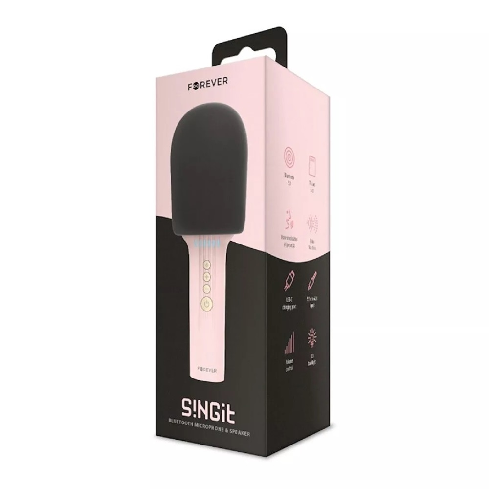 Forever Bluetooth Microphone with Speaker BMS-500, Pink - Image 2