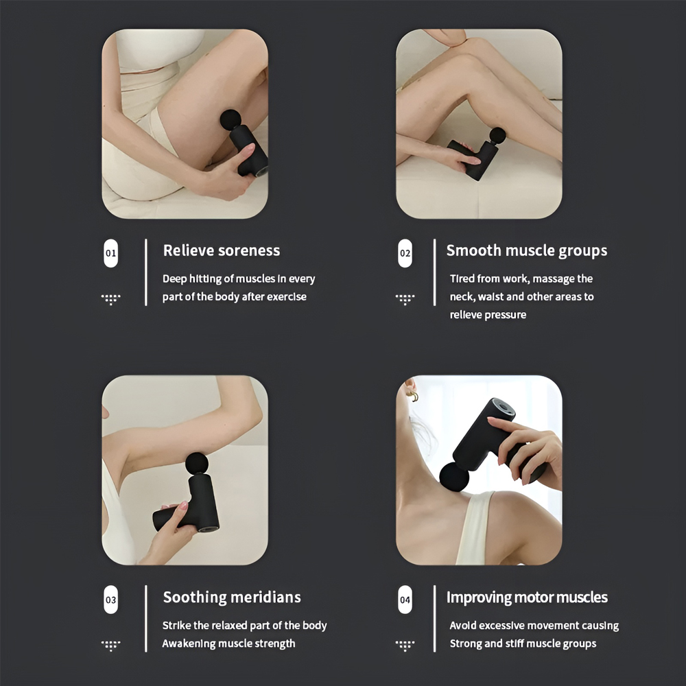 Head And Shoulder Massager Gun, Black - Image 3