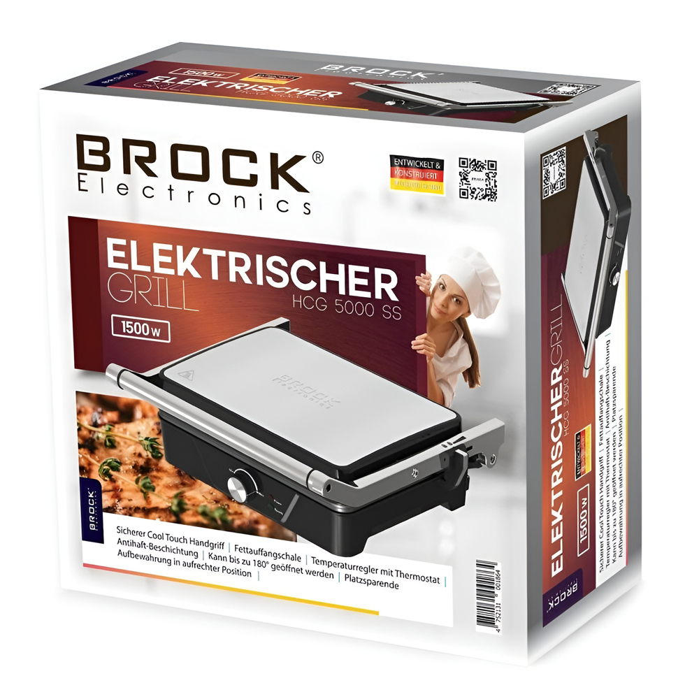 BROCK Electric Grill HCG 5000 SS, 1500W - Image 4