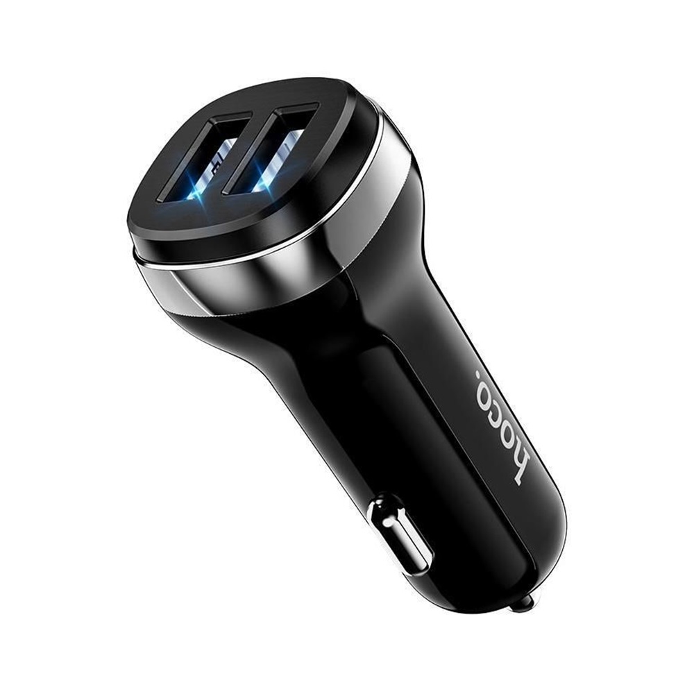 Hoco Car Charger with Lightning Cable 2xUSB 2.4A Z40, Black - Image 2