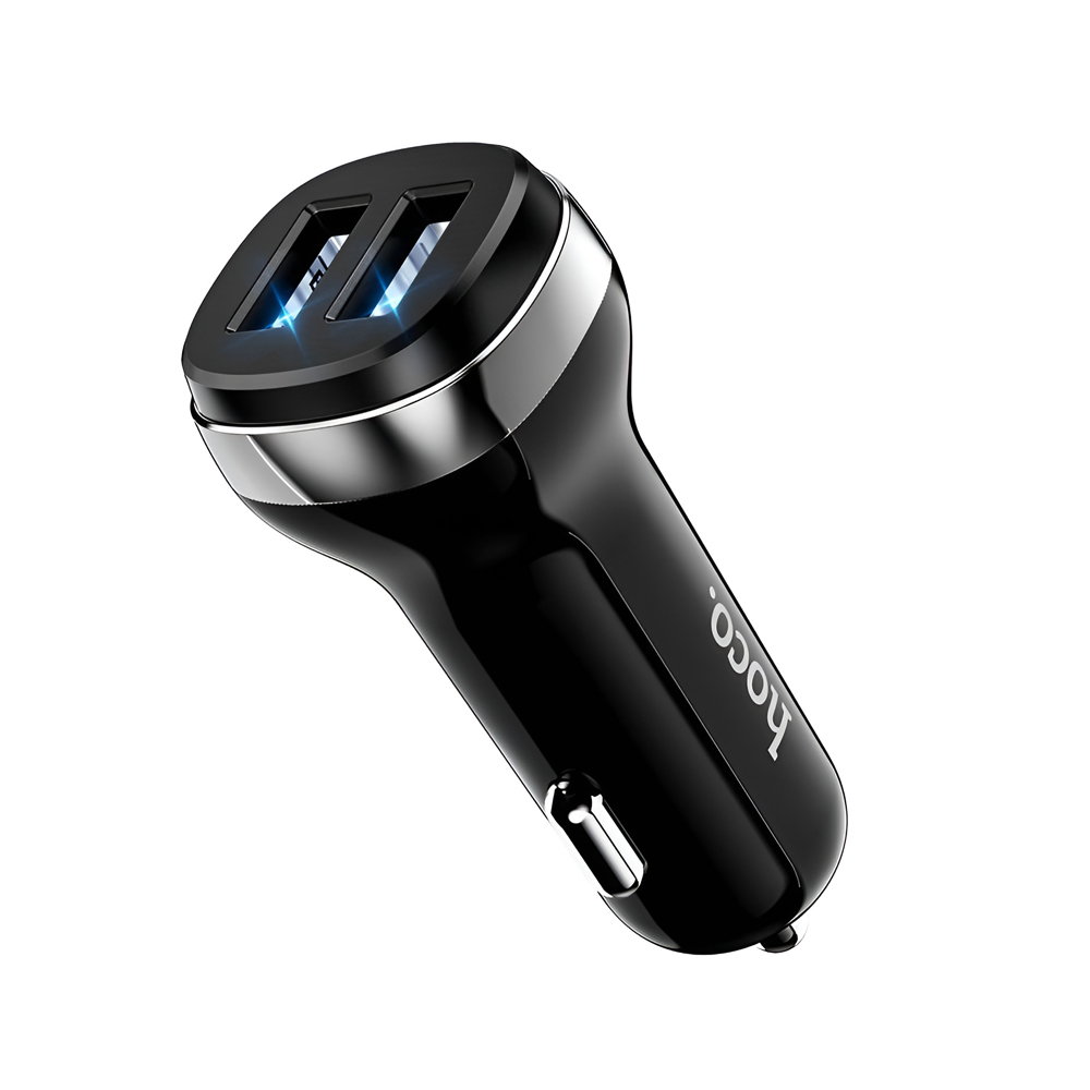 Hoco Car Charger with MicroUSB Cable 2xUSB 2.4A Z40, Black - Image 2