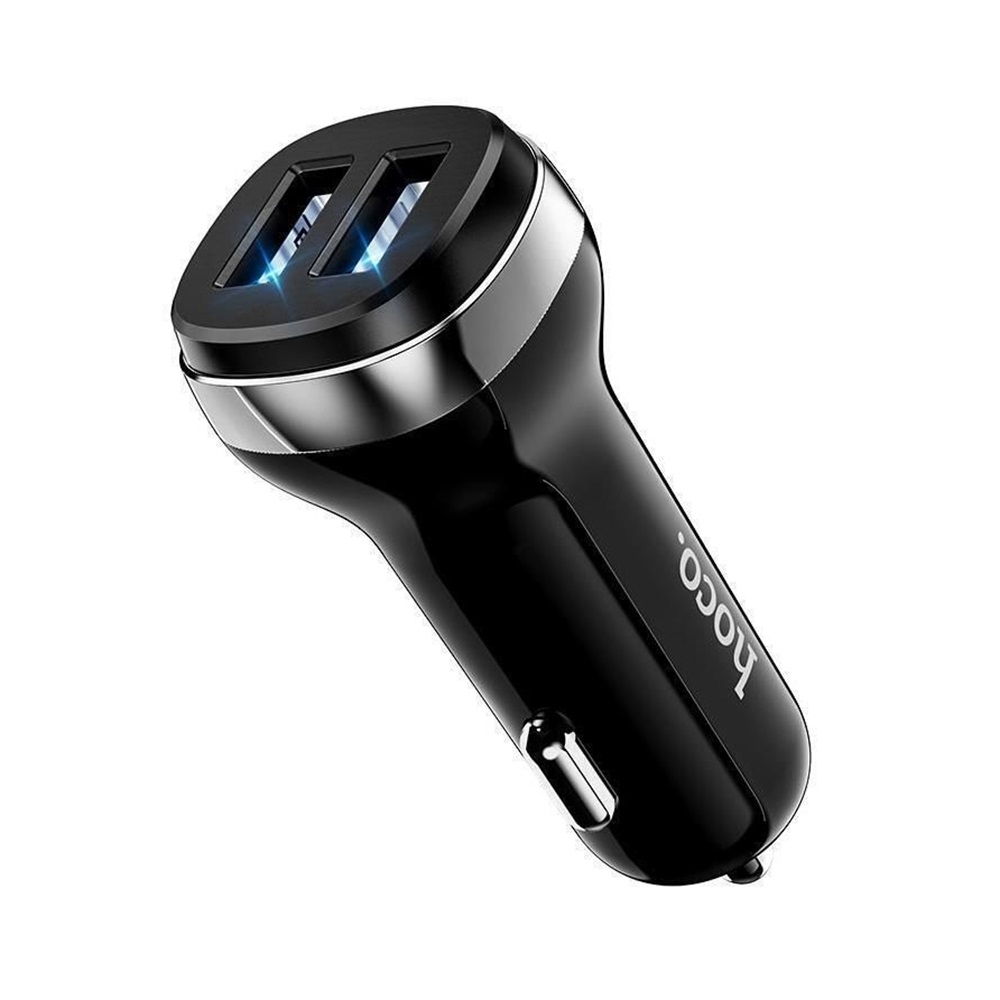 Hoco Car Charger 2xUSB 2.4A with Type-C Cable Z40, Black - Image 2