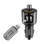 Hoco FM Transmitter BT V4.2 2*USB-A 2.0, 2.4A, E19 Smart, Black